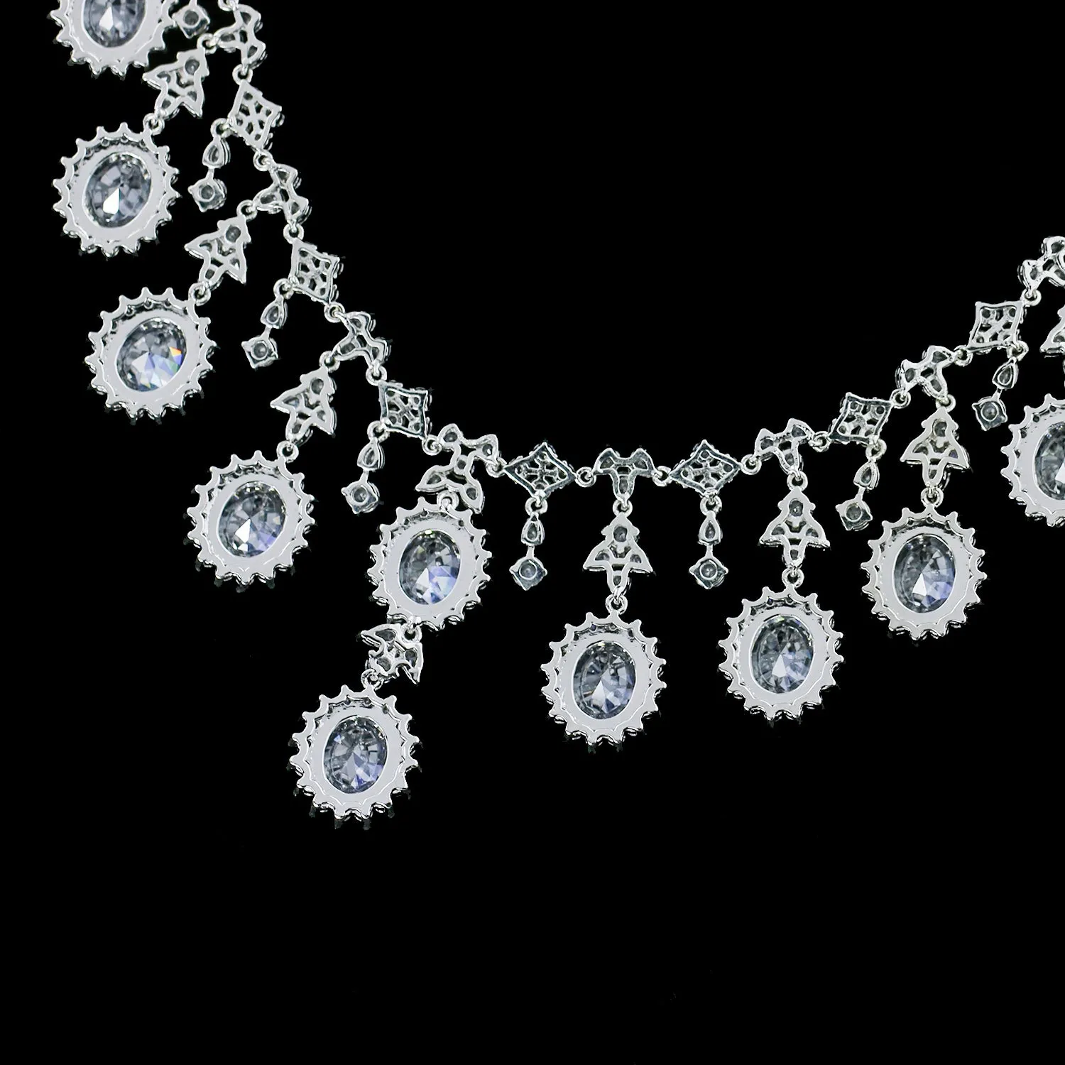 Cubic zirconia bride wedding necklace earring set CN10268