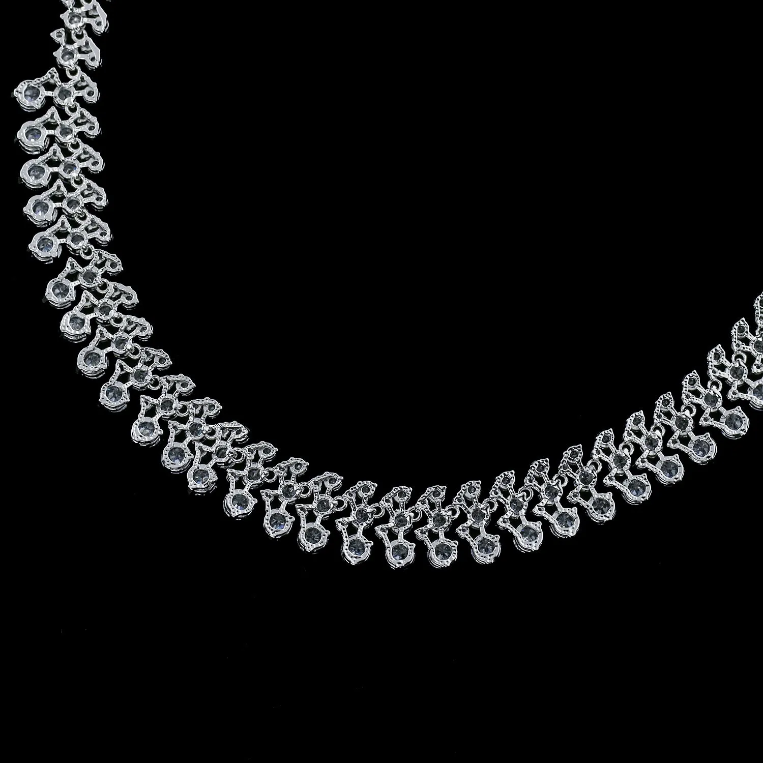 Cubic zirconia bride wedding necklace earring set CN10286