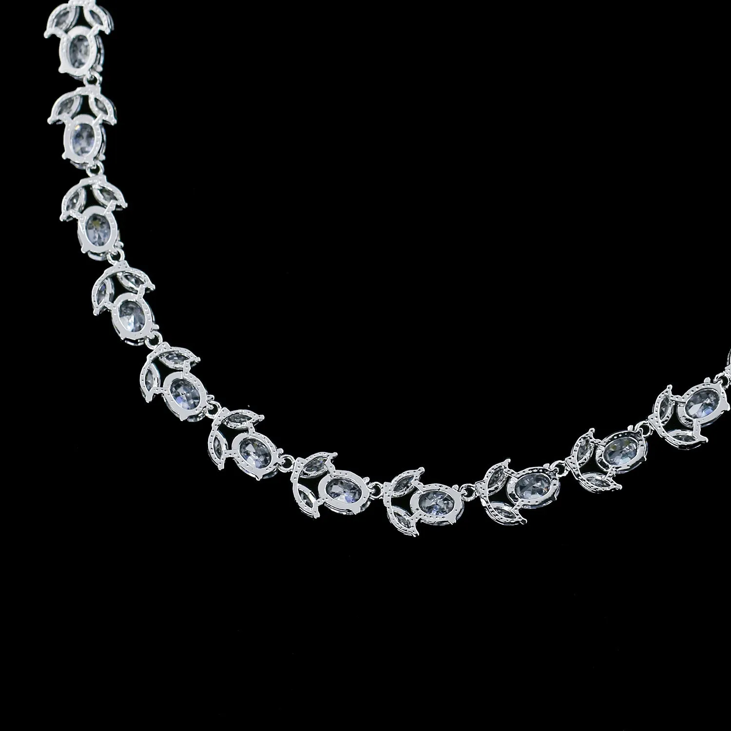 Cubic zirconia bride wedding necklace earring set CN10293