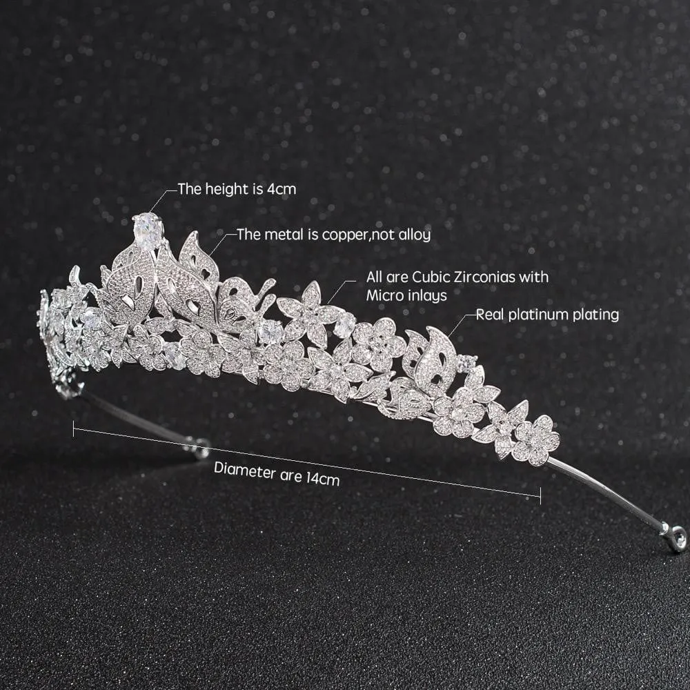 Cubic zirconia wedding  bridal royal tiara diadem crown CH10209