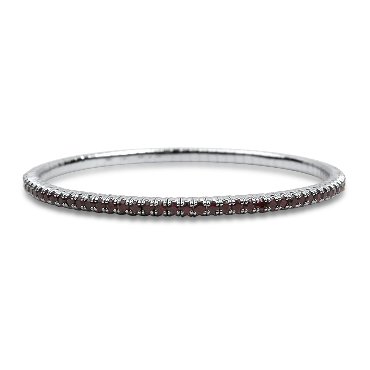 David Weisz 18k White Gold Ruby Stretch Bracelet