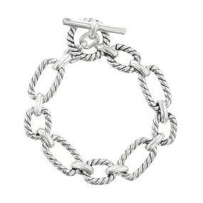 David Yurman Chain Cushion Link Bracelet with Blue Sapphire