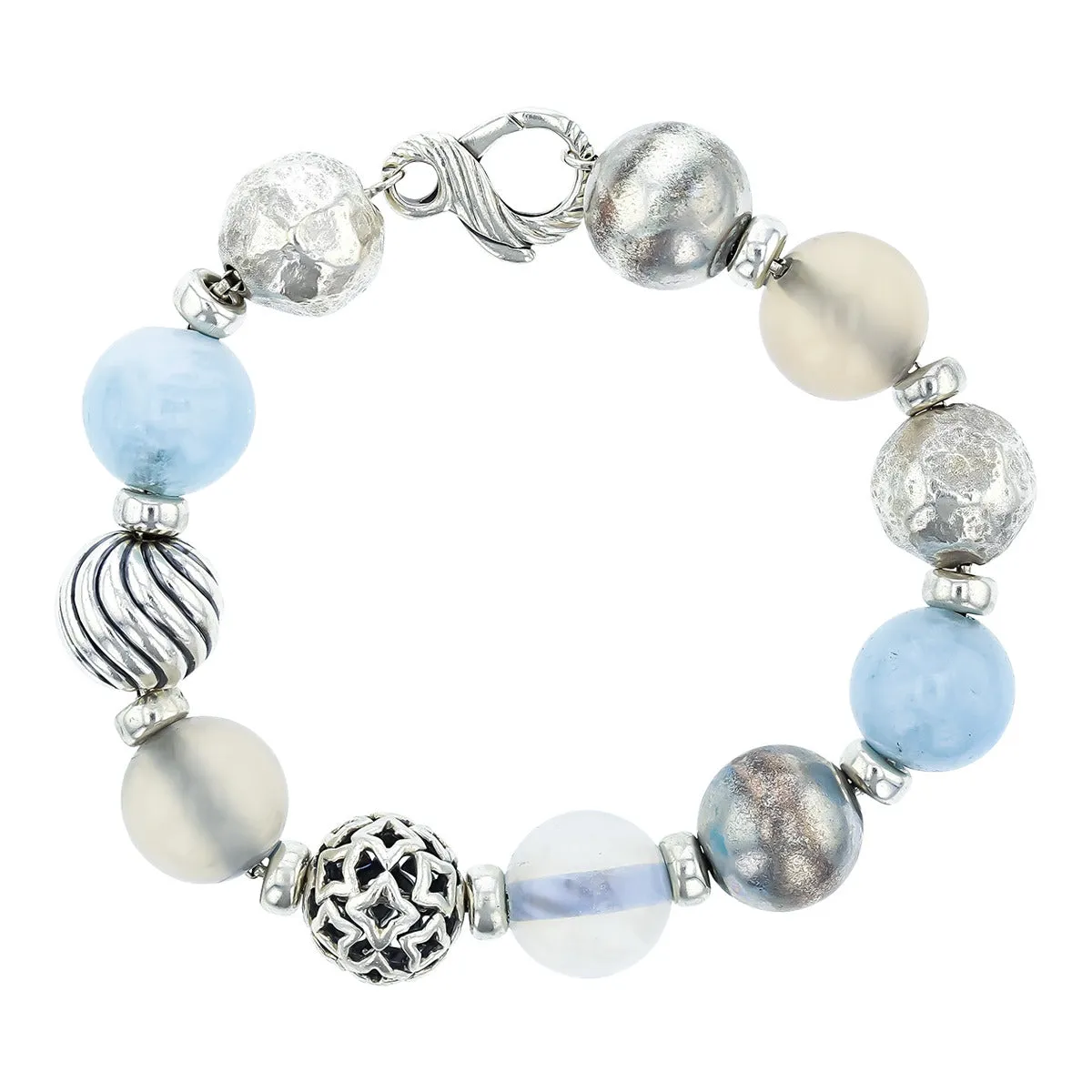 David Yurman Sterling Silver Chalcedony Elements Bracelet