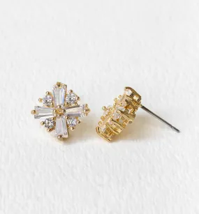 Deco CZ Stud Earrings