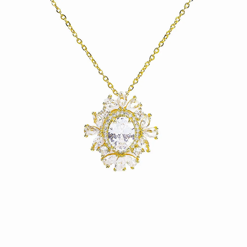 Delicate Gleaming Zircon Stones Necklace - Fluffy