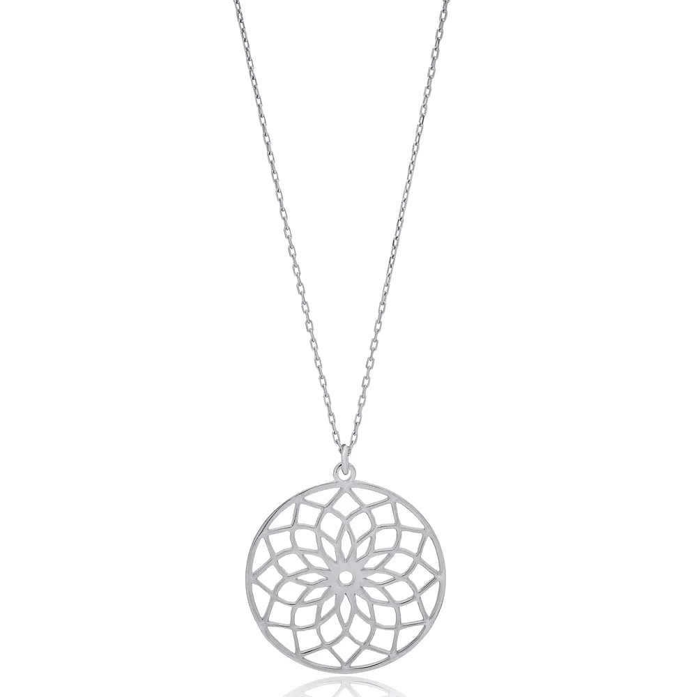 Delilah Flower Necklace - Handmade Turkish 925 Sterling Silver