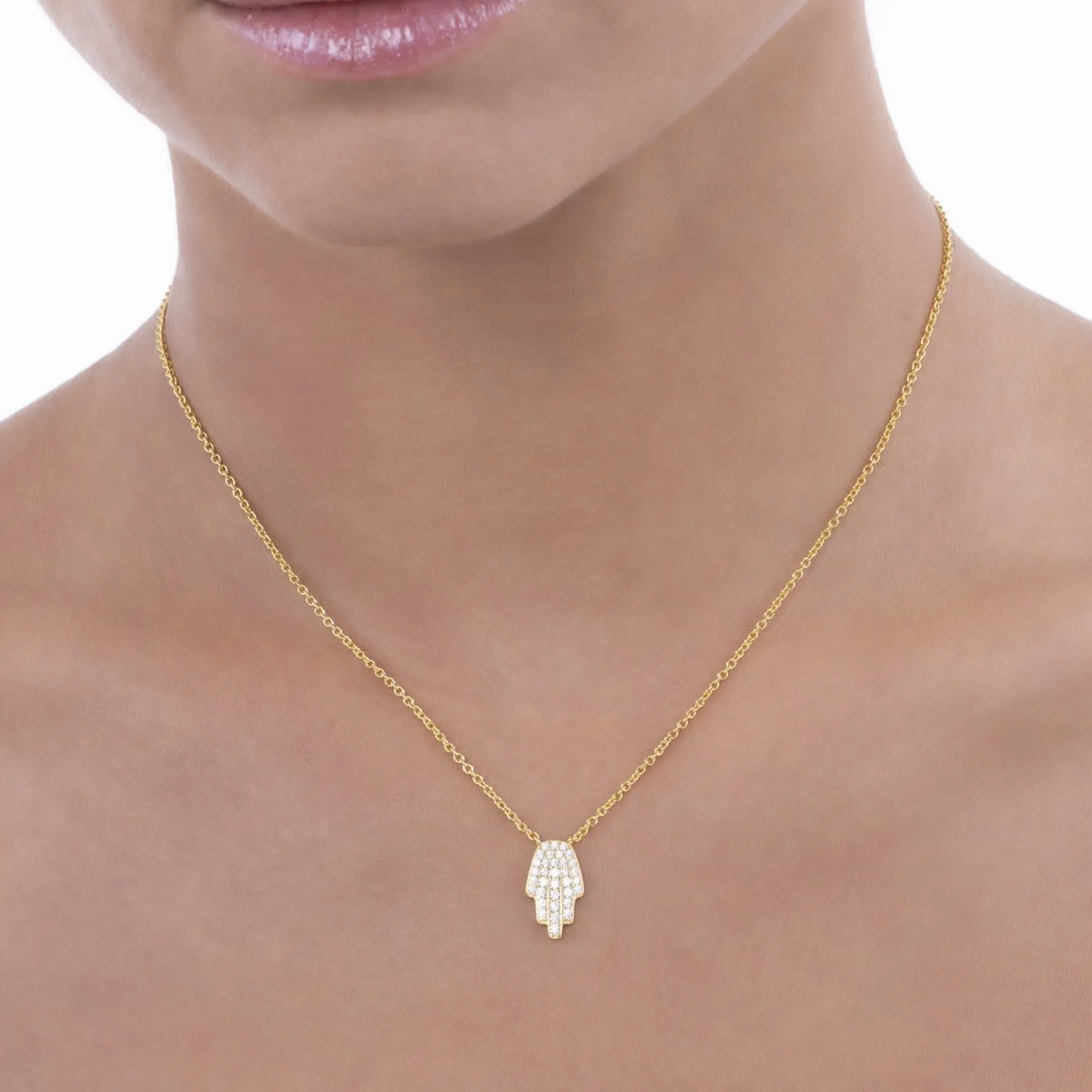 Diamond Pave Hamsa Necklace