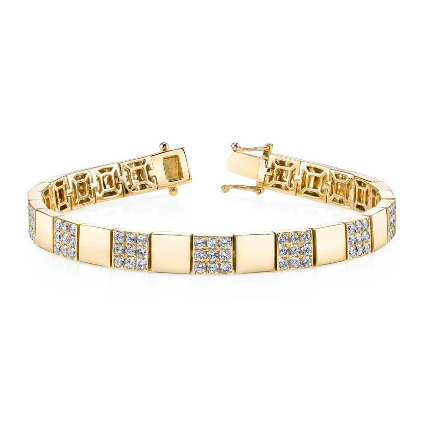 DIAMOND SQUARE LINK BRACELET