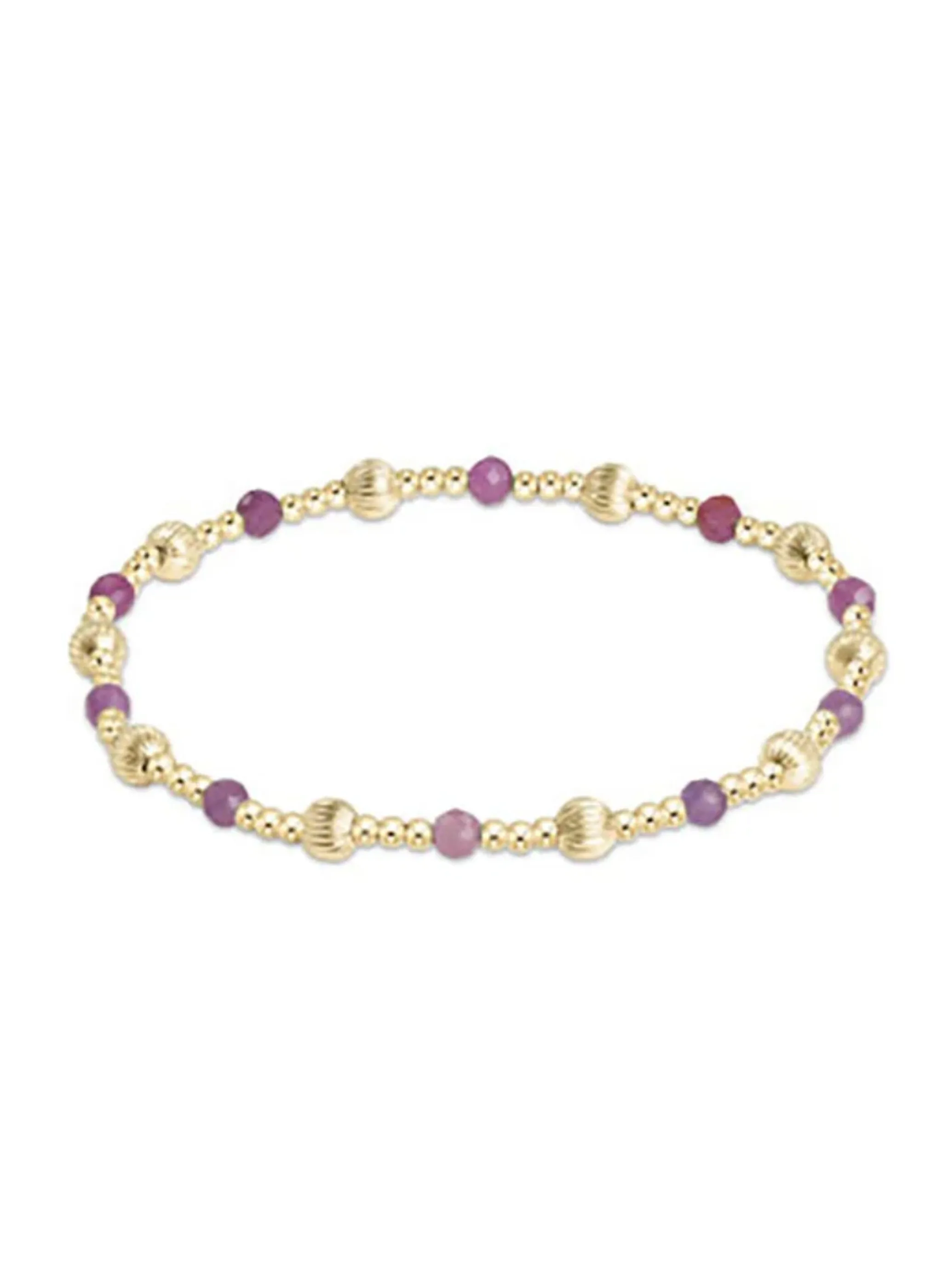 Dignity Sincerity Pattern 4mm Bead Bracelet - Ruby