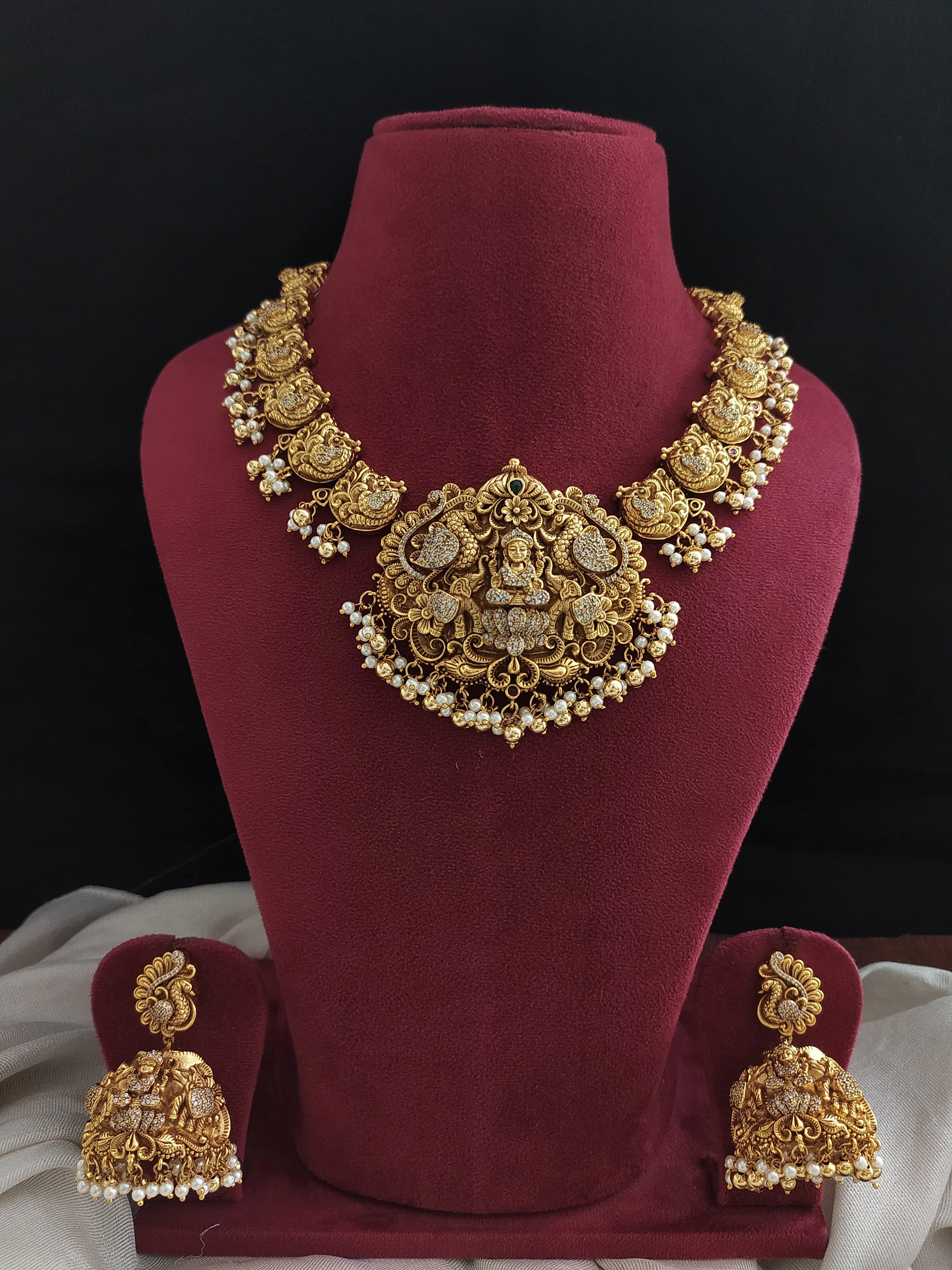 Divine Elegance Exquisite Lakshmi Antique Necklace Set