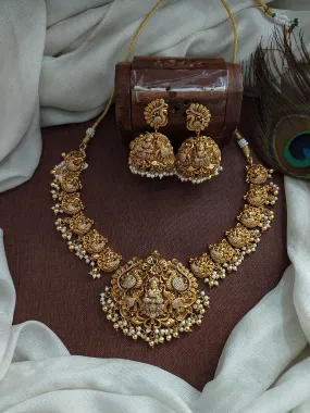 Divine Elegance Exquisite Lakshmi Antique Necklace Set