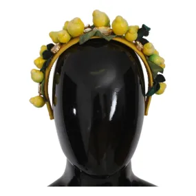 Dolce & Gabbana Exquisite Silk Crystal Lemon Headband Diadem