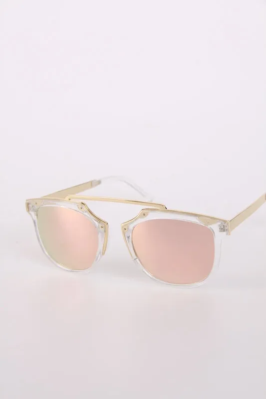 Double Brow Light Metal Frame Sunglasses