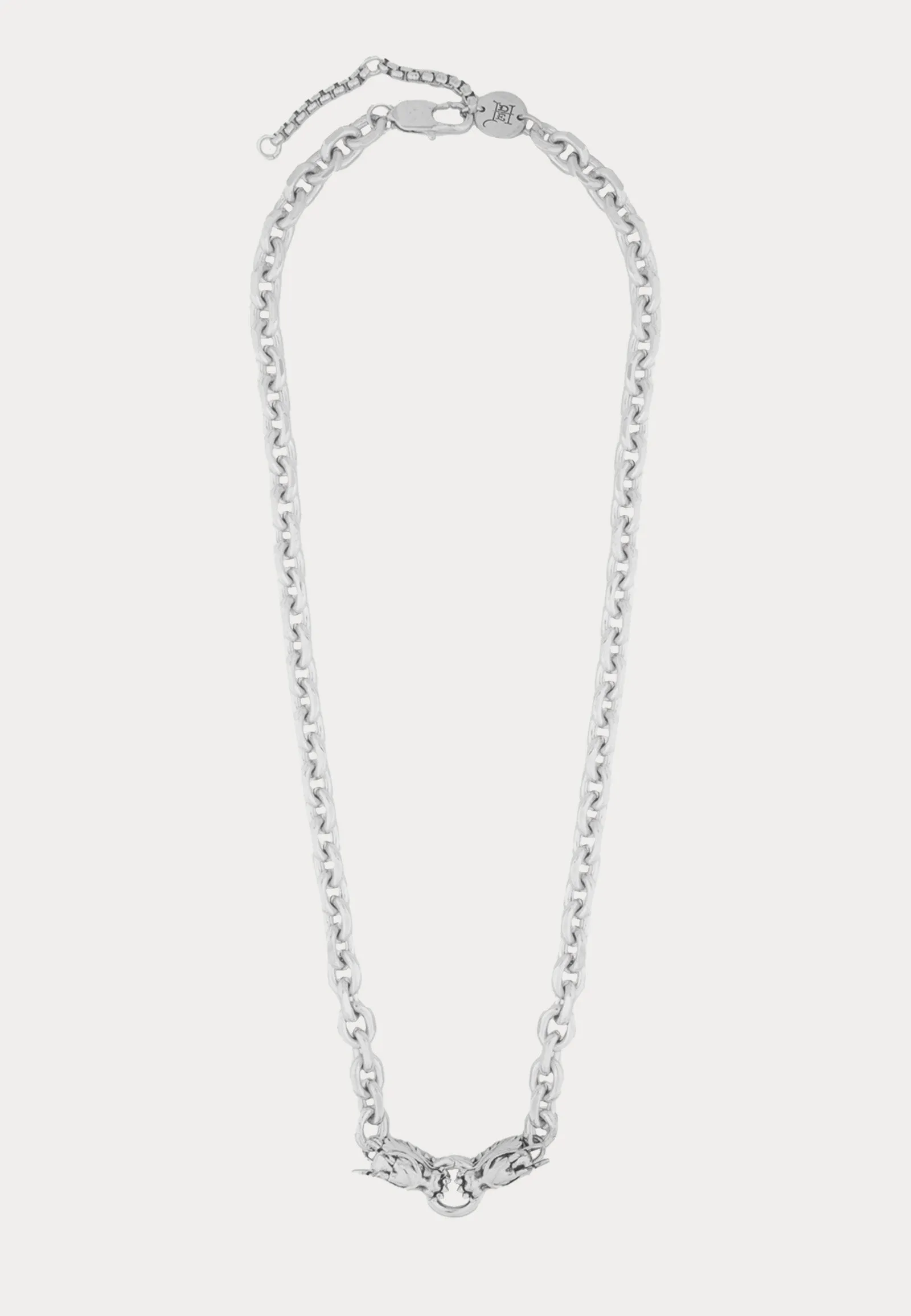 Dragon Choker Chain Necklace - Silver