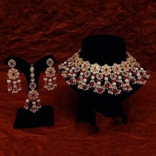 Drop Layered Choker Earring And Teeka Set