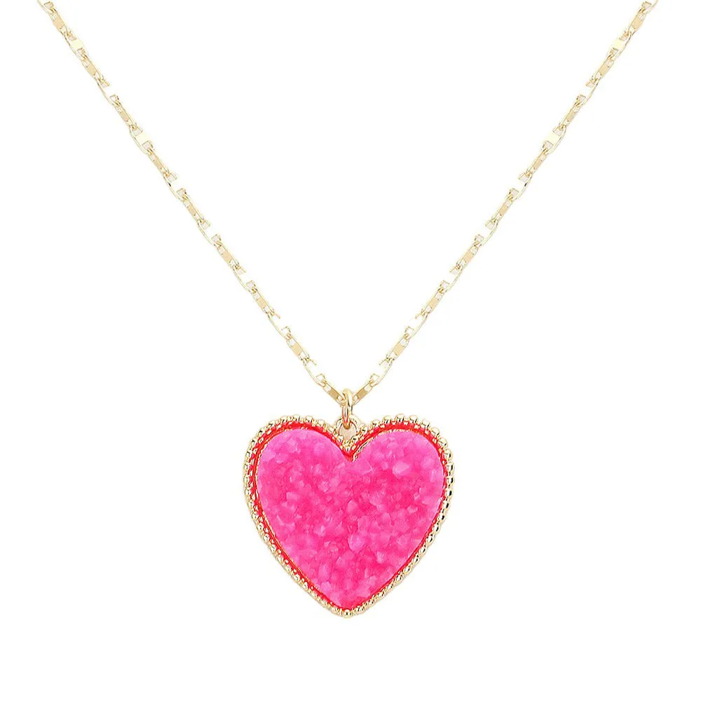 Druzy Heart Pendant Necklace by Madeline Love