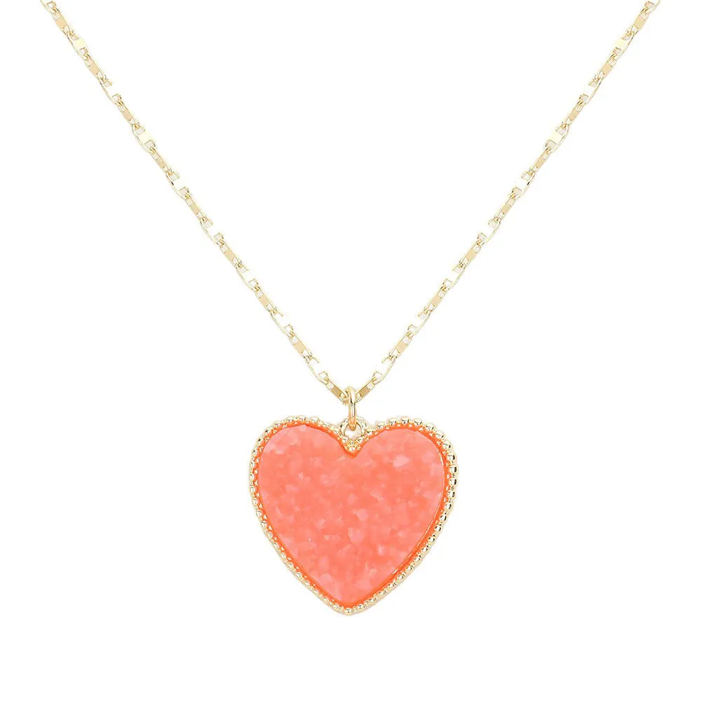 Druzy Heart Pendant Necklace by Madeline Love