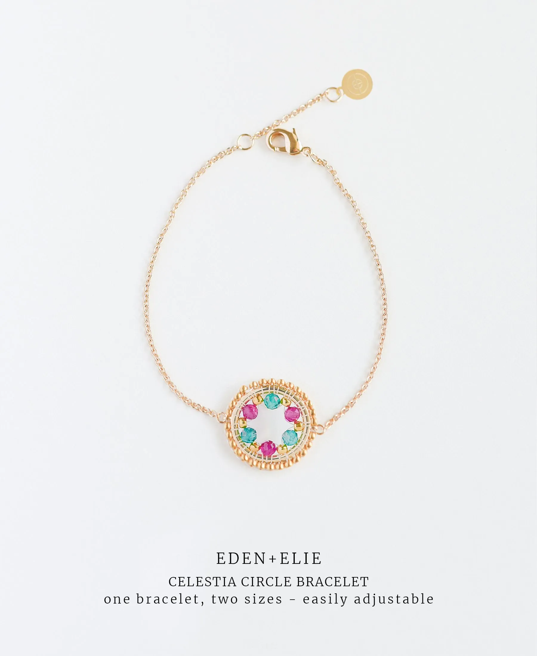 EDEN   ELIE Celestia Circle Bracelet - Ruby   Amazonite