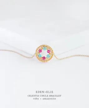 EDEN   ELIE Celestia Circle Bracelet - Ruby   Amazonite