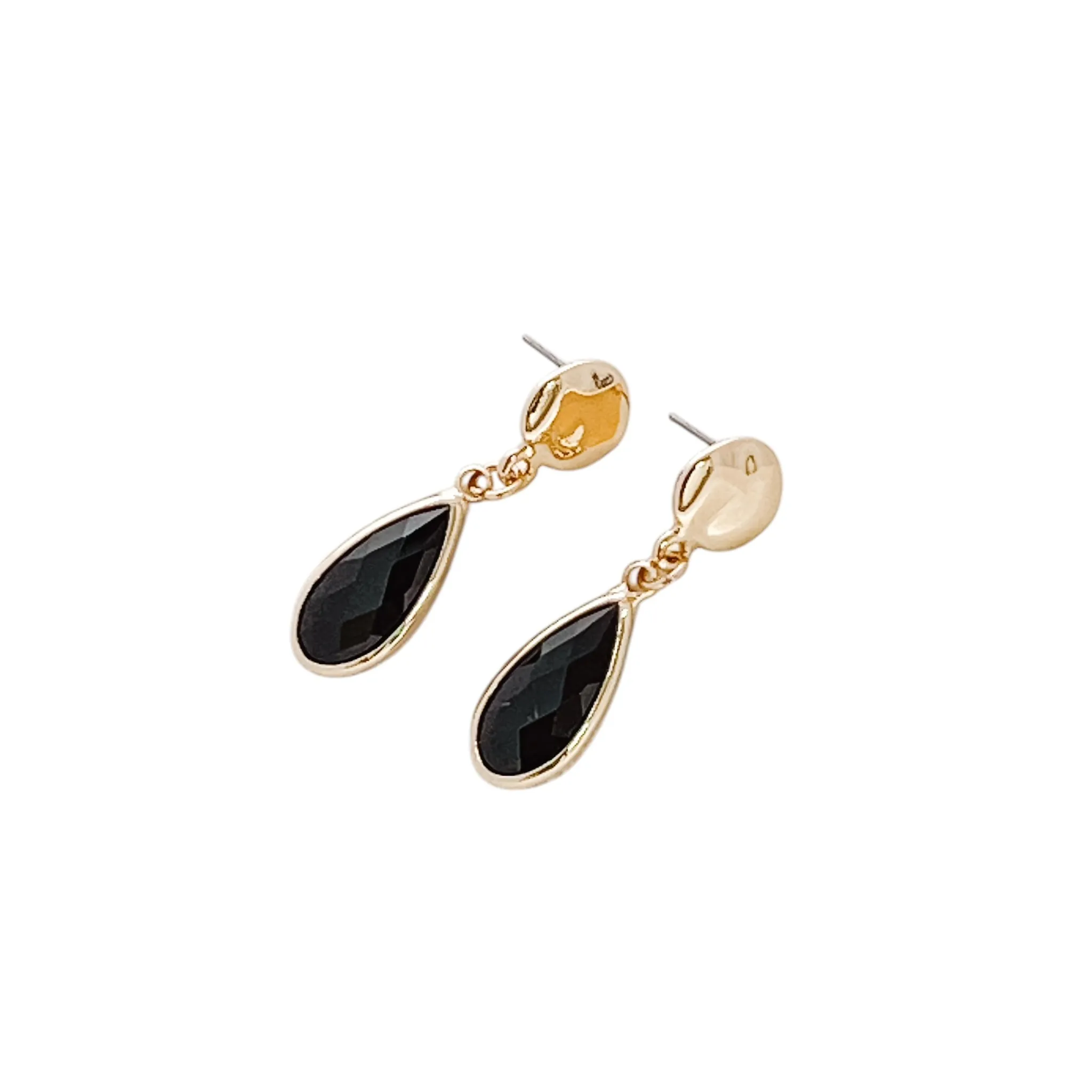 Envy Gold and Black Teardrop Earrings