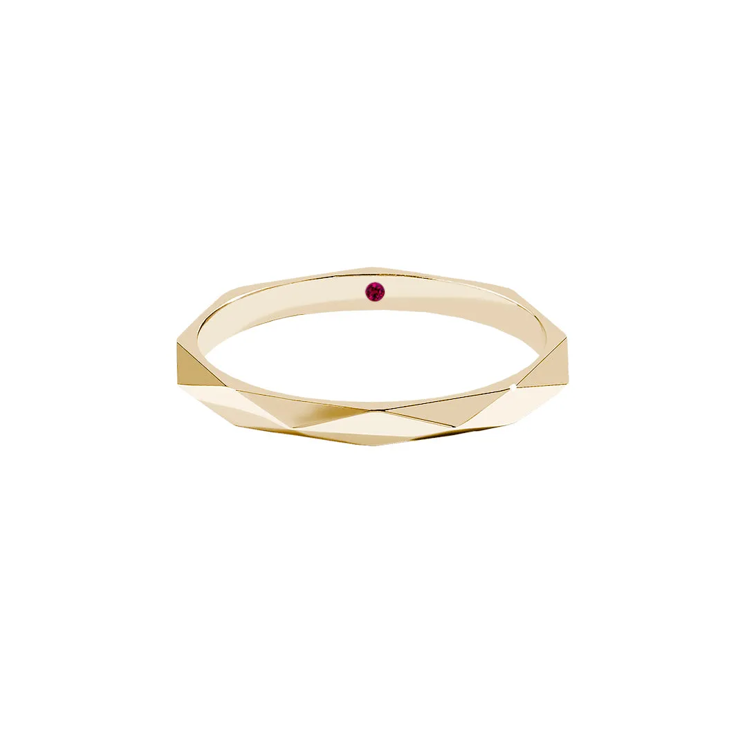 Faceted Band Ring in Gold