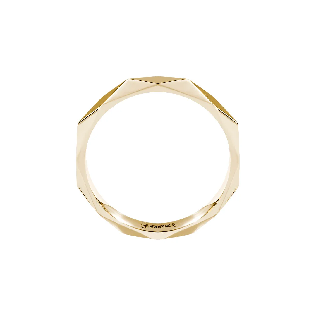 Faceted Band Ring in Gold