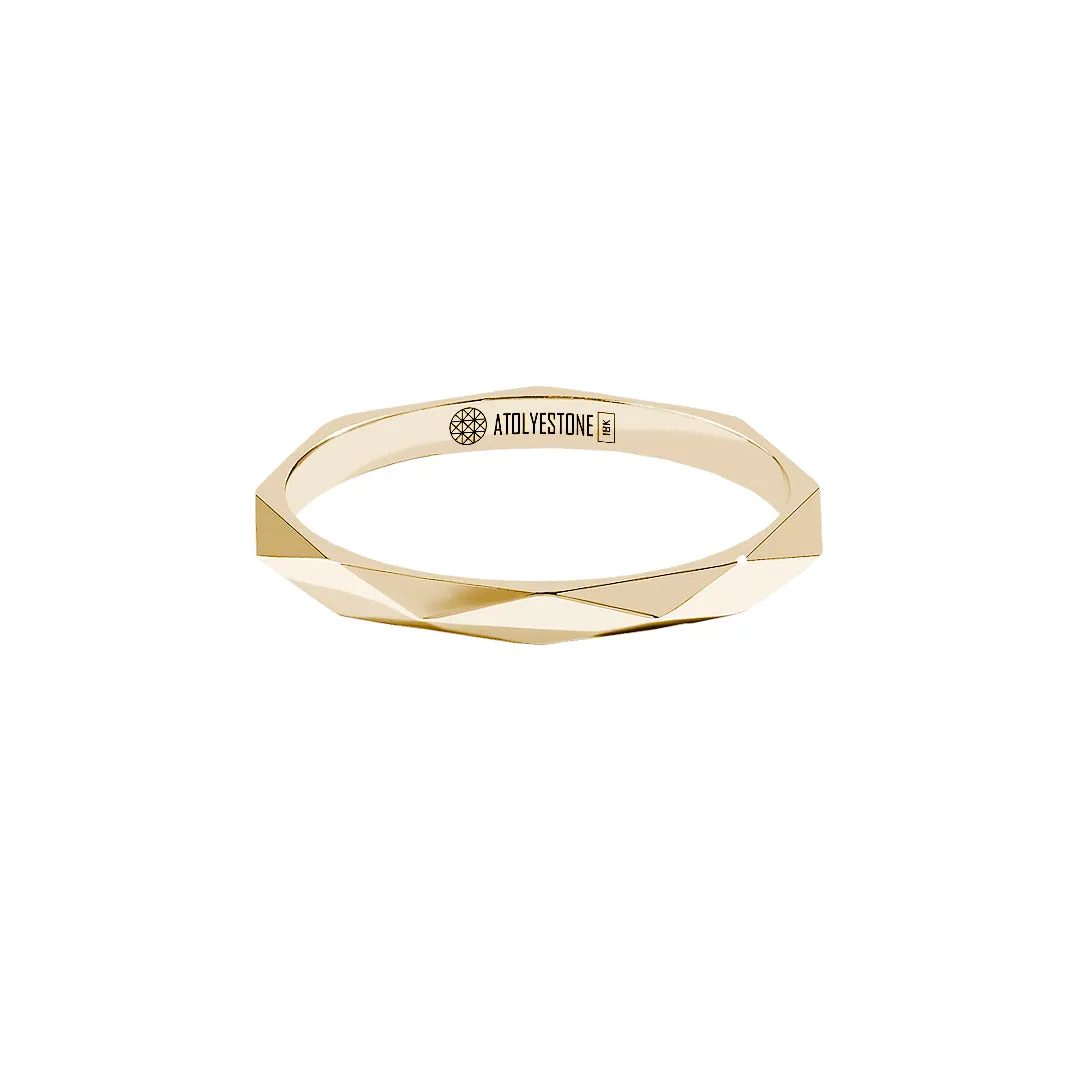 Faceted Band Ring in Gold