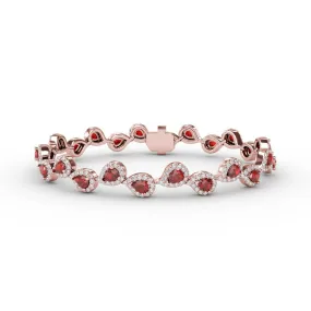 Fana Decorated Ruby and Diamond Bracelet