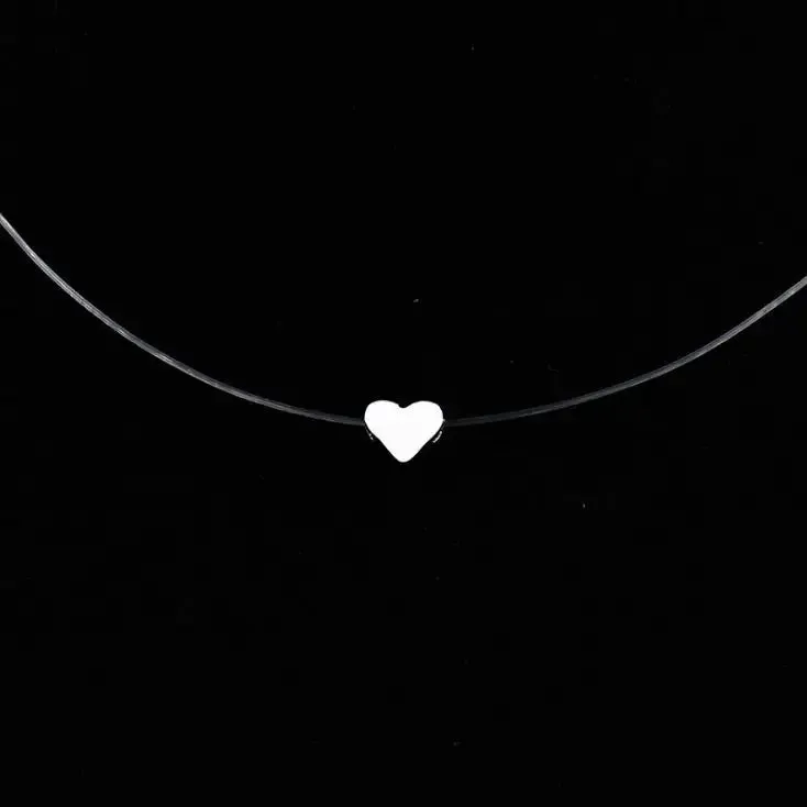 Fashion Shiny Crystal Necklace Zircon Pendant Transparent Fishing Line Invisible Ladies Necklace Jewelry Clavicle Chain Chocker