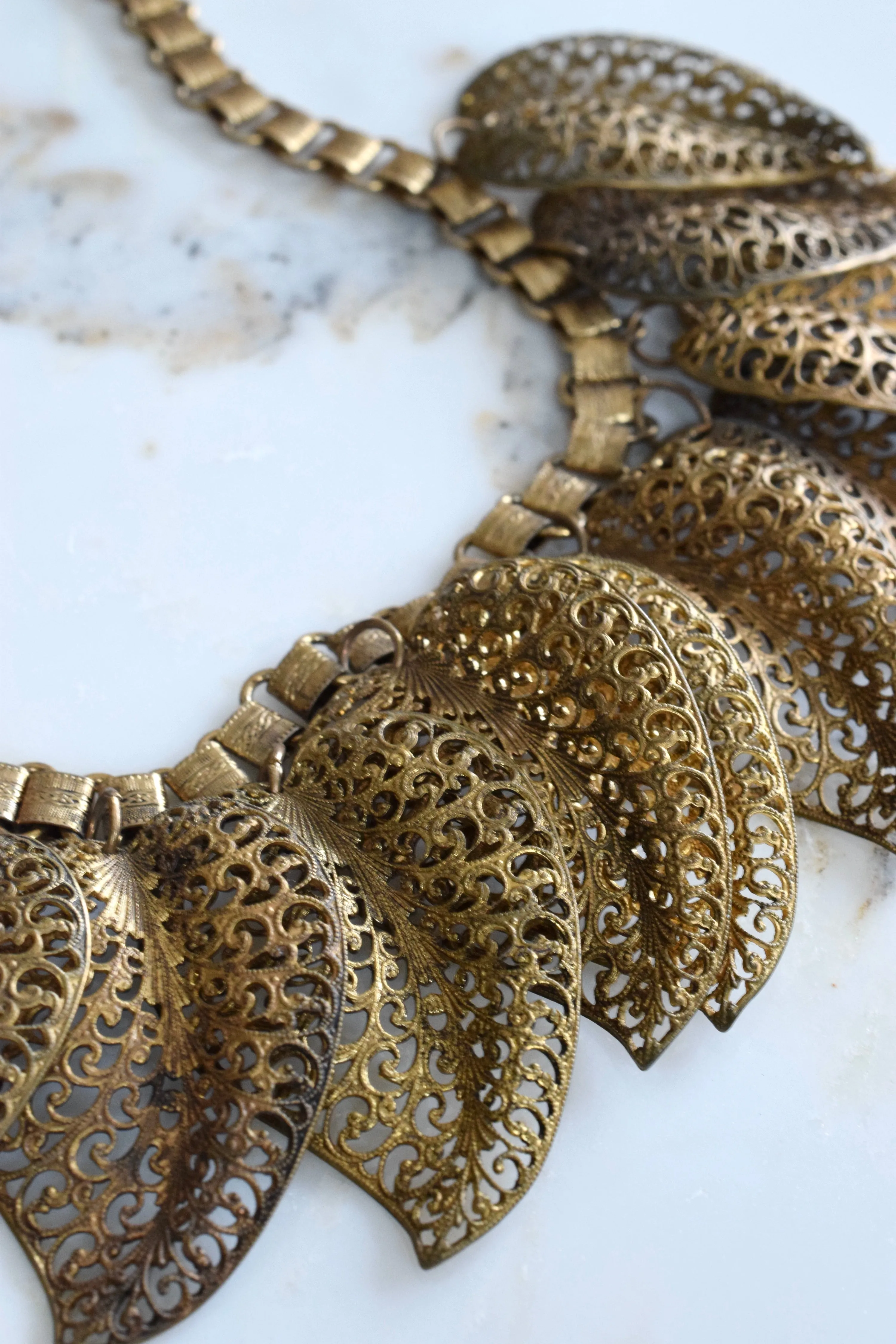 Filigree Leaf 1930s Necklace