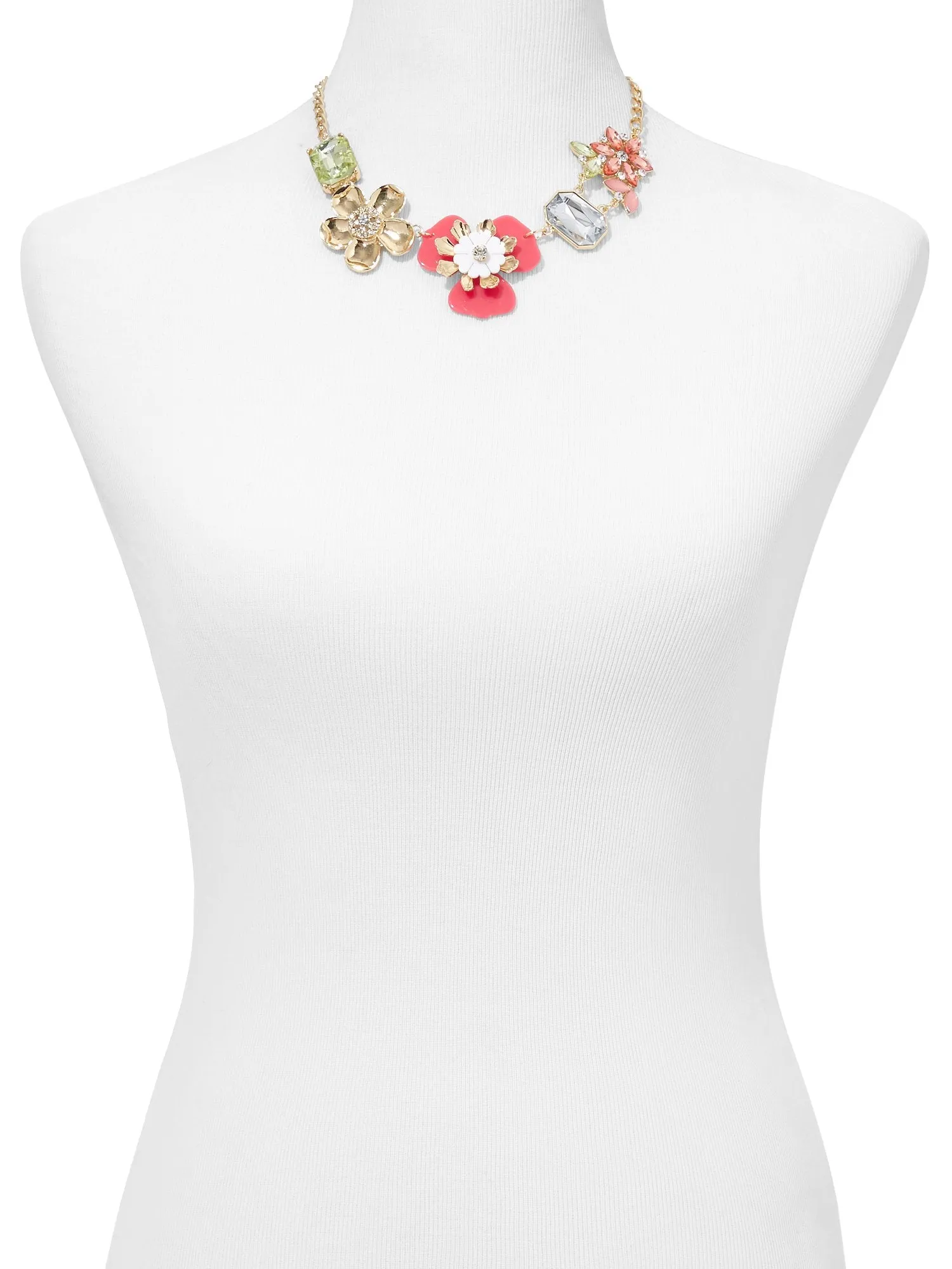 Floral & Faux-Stone Statement Necklace