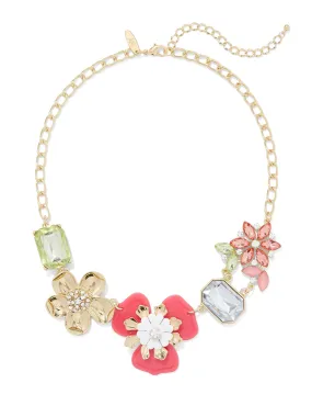 Floral & Faux-Stone Statement Necklace