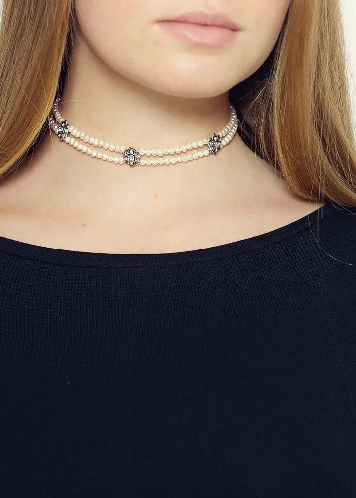 Fresh water pearl and crystal choker by Rosie Fox