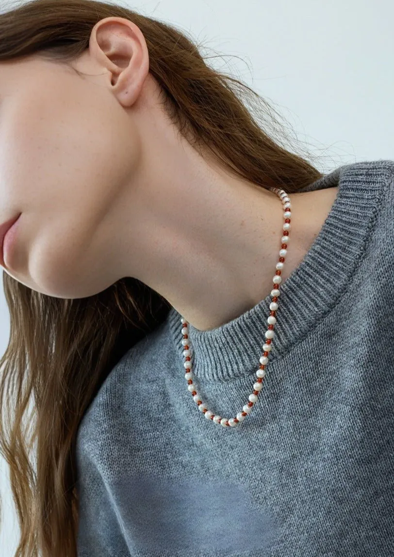 FRESHWATER PEARL CORAL NECKLACE