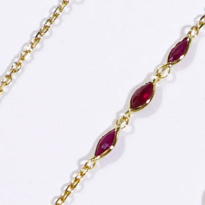 Gemstone X3 ruby bracelet