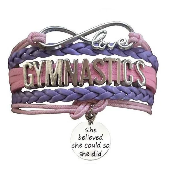 Girls Gymnastics She Could Infinity Bracelet- 13 Colors