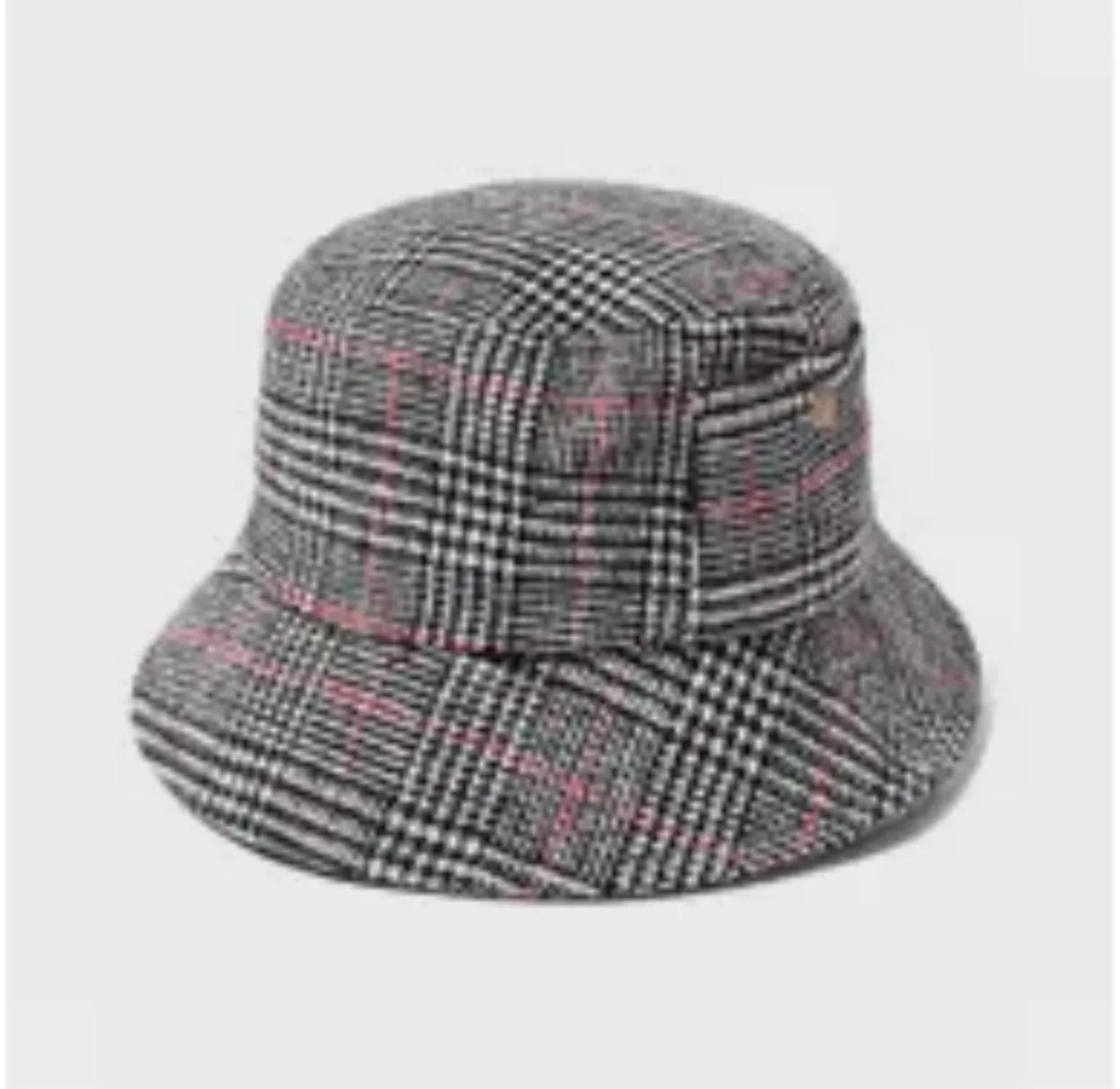 Glen Plaid Bucket Hat - black