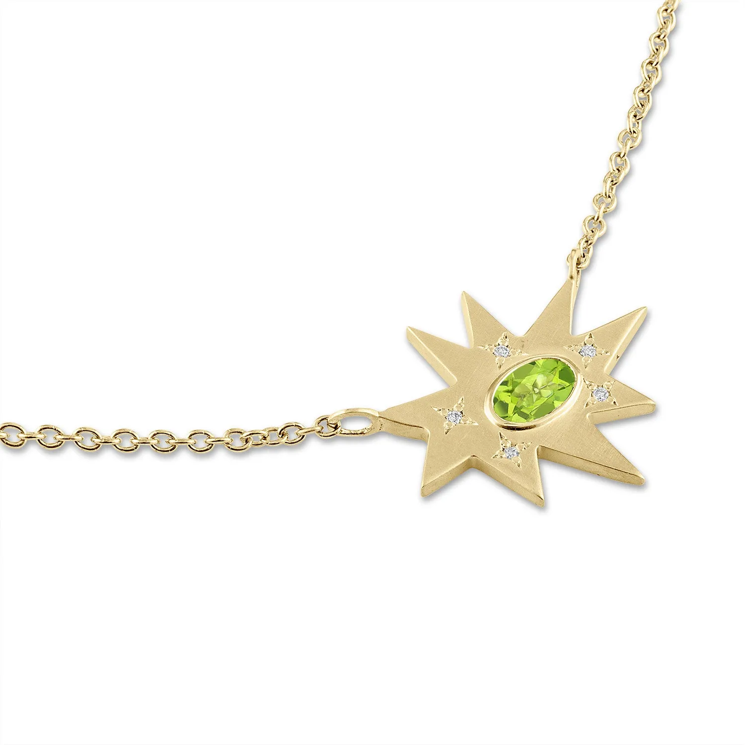 Gold Midi KAPOW! Necklace: Peridot