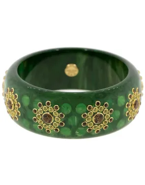 Green Peridot and Smoke Quartz Bakelite Bangle