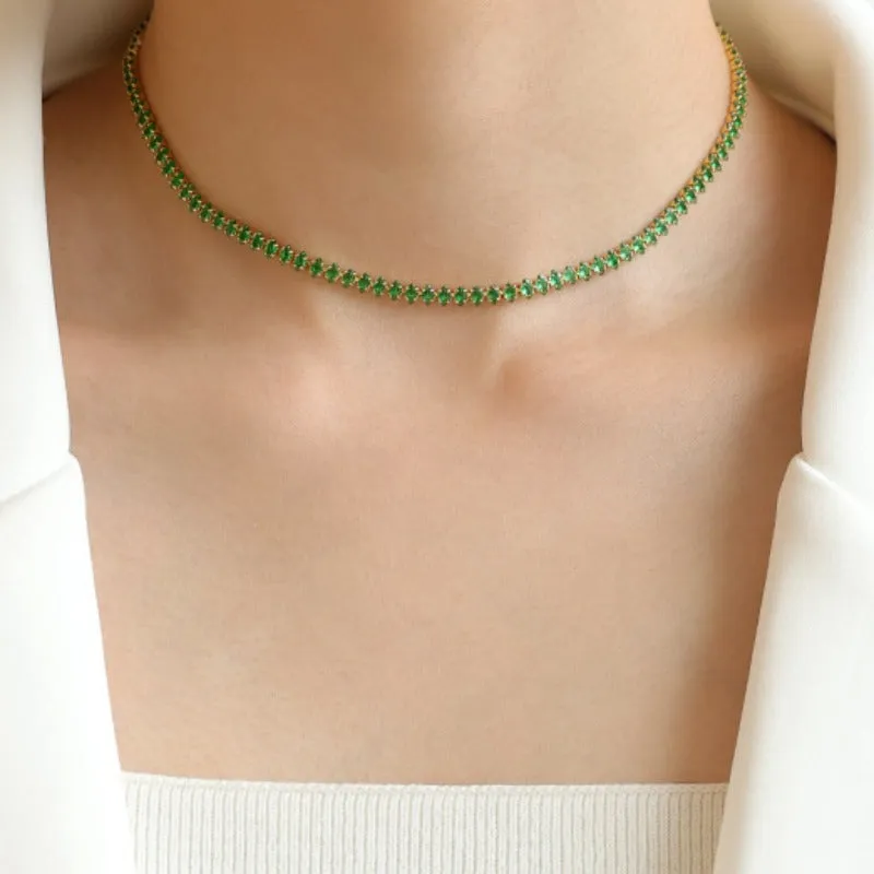 Green Zircon Adjustable Necklace