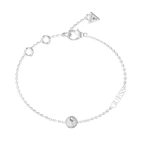 Guess Stainless Steel 7mm Crystal Bead Bracelet