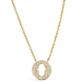 Hamsa Disc Necklace