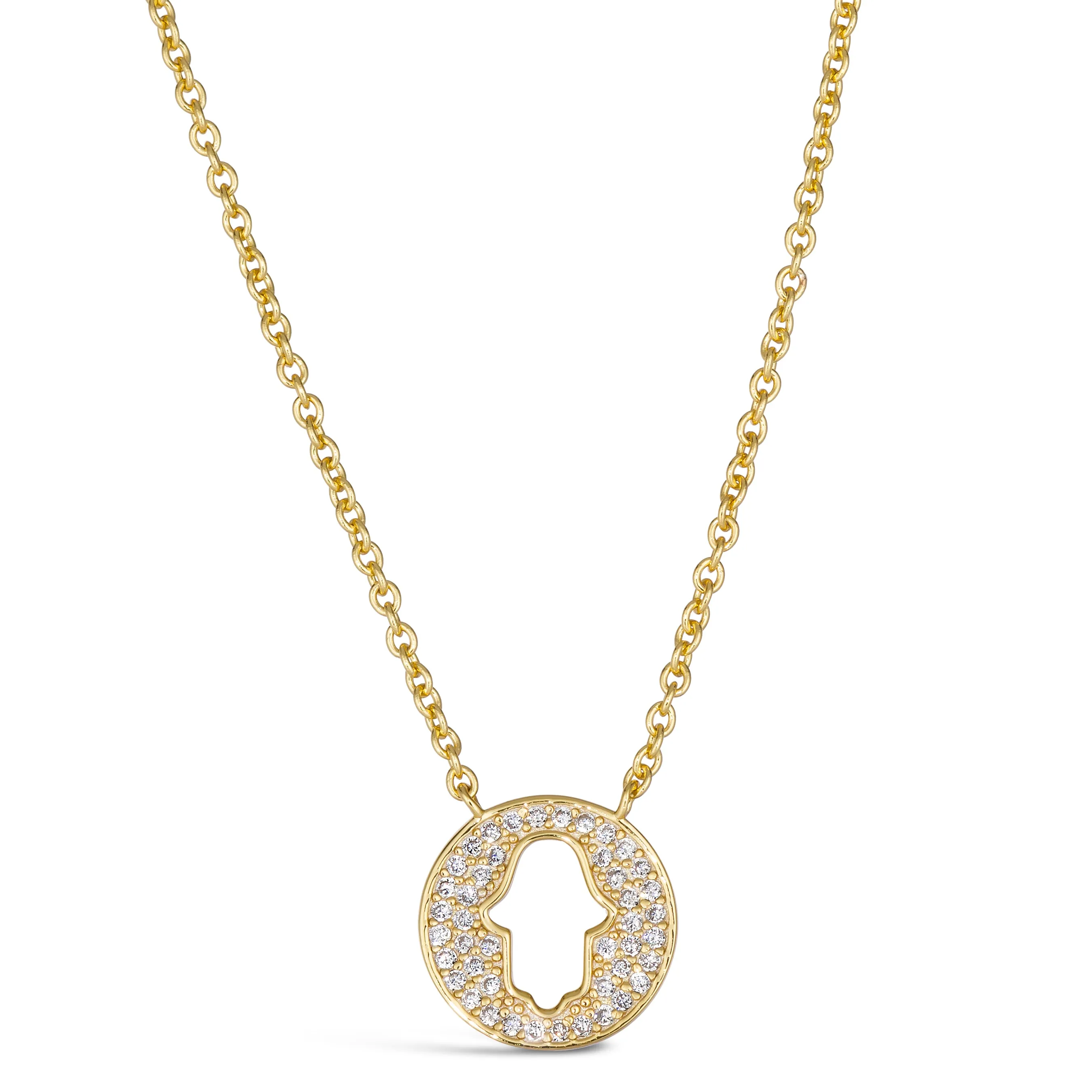 Hamsa Disc Necklace