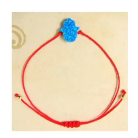 Hamsa Hand Bracelet Opal Red String Hand of Fatima Bangle Amulet