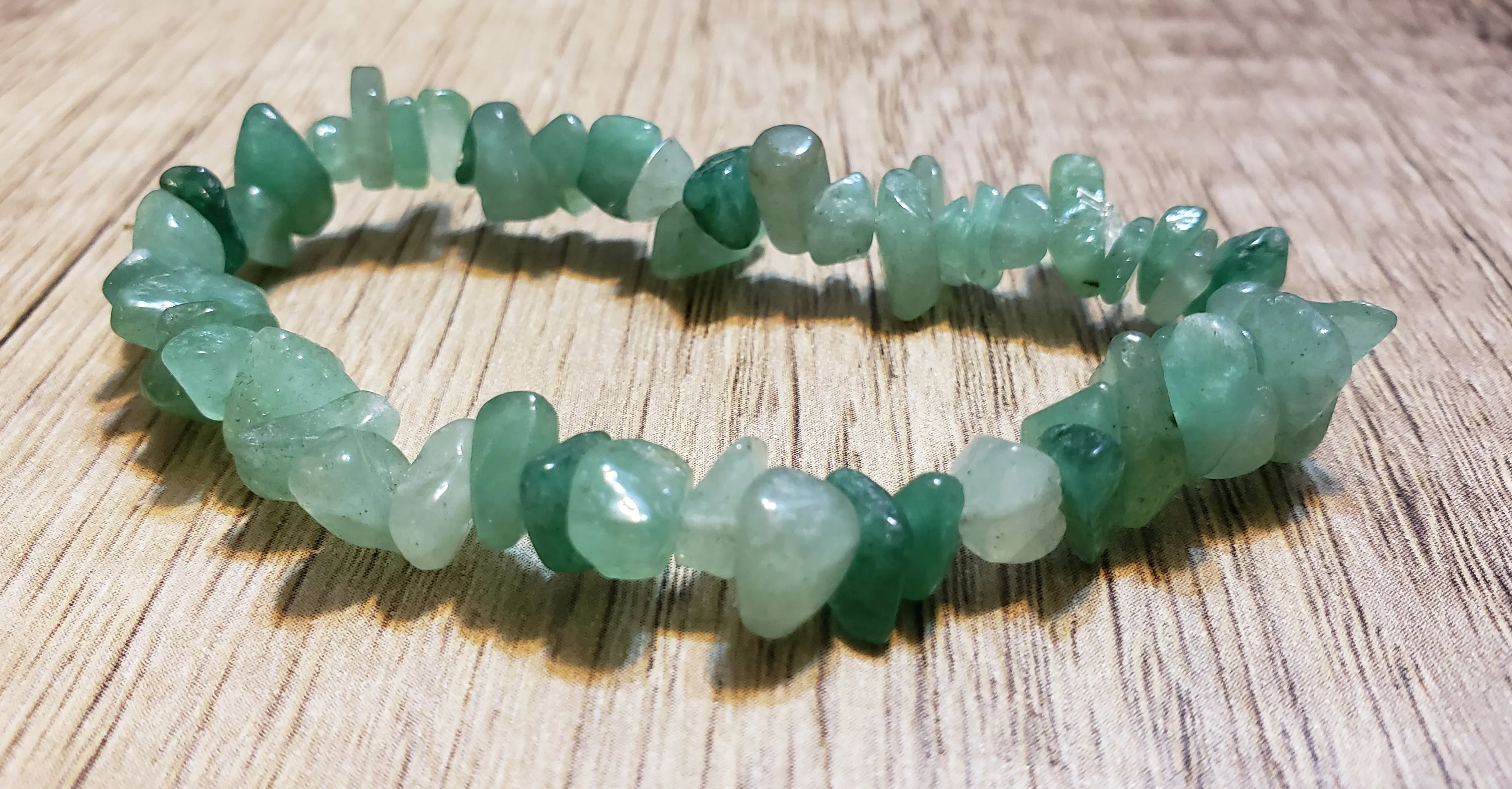 Hand Crafted Natural, Freeform Green Amazonite Gemstone Stretch Bracelet . One size fits most