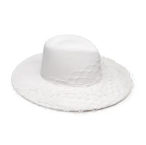 Harlowe Asymmetric Veil Fedora