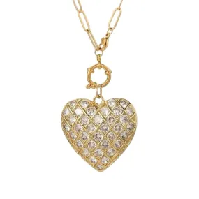 Heart Necklace Zirconia Gold