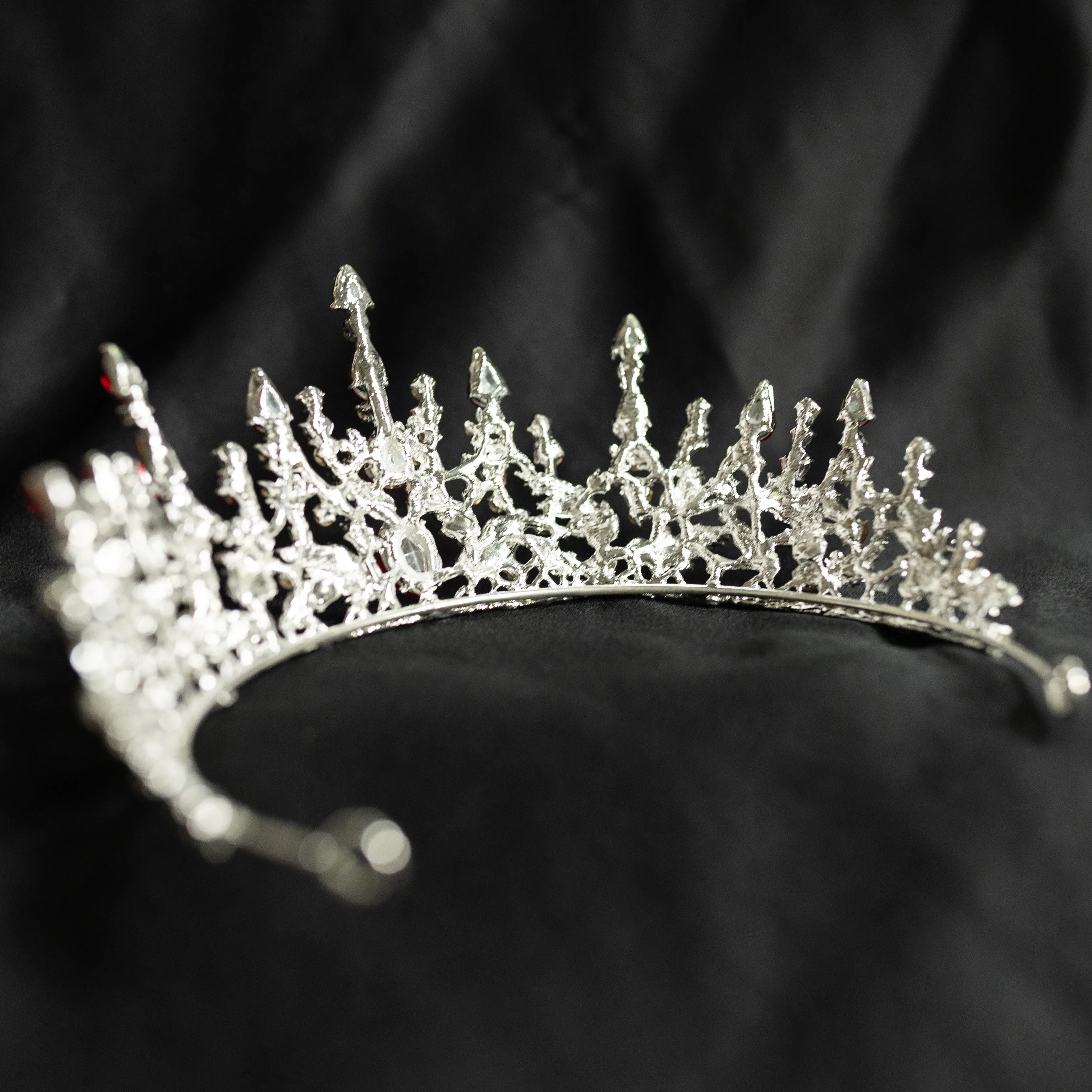 Helena's Tiara in Red & Silver