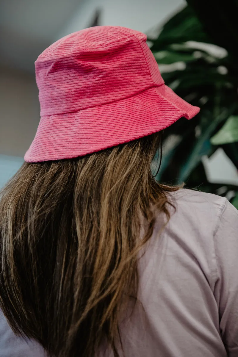 Hot Pink Corduroy Bucket Hat