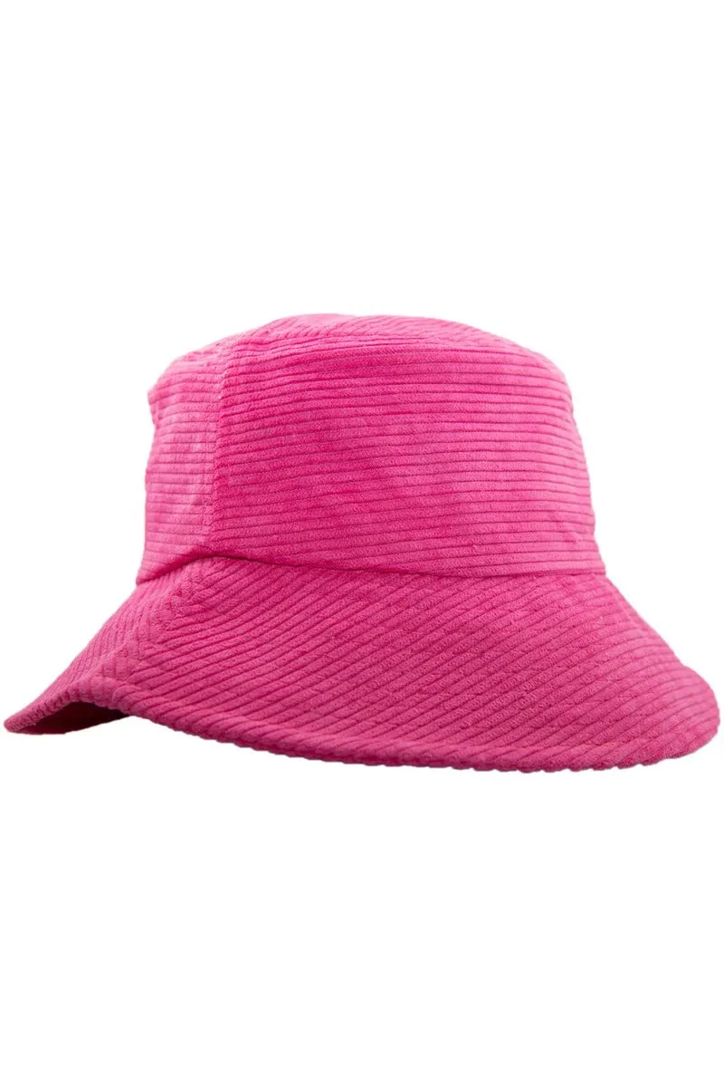 Hot Pink Corduroy Bucket Hat